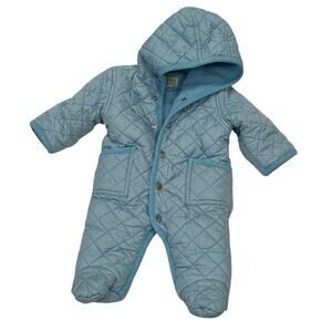 Leveret Baby Blue Snowsuit sz 3 M Quilted Blue Baby Snowsuit